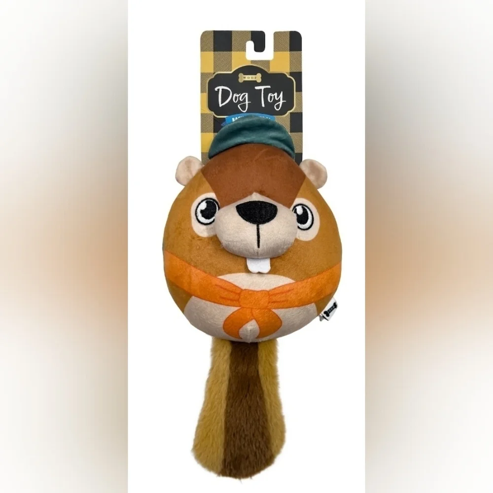 Brown and Orange Beaver Dog Toy